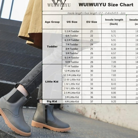 DADAWEN Toddler Unisex Waterproof Outdoor Side Chelsea Ankle Boots - Picture 11 of 11